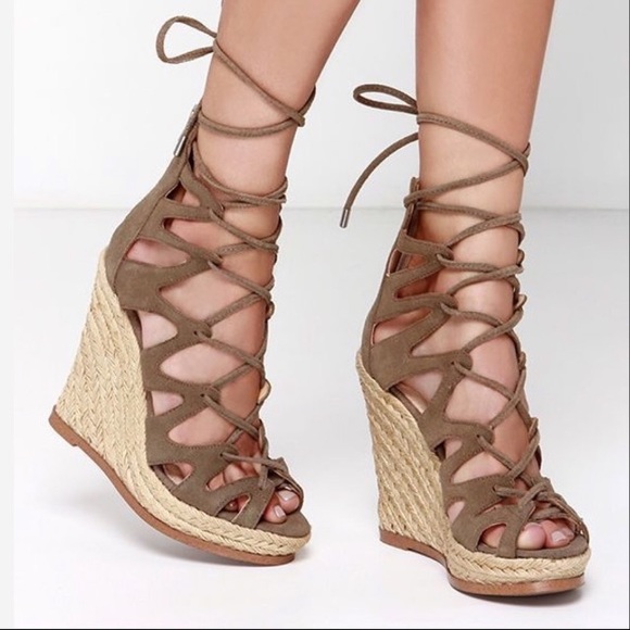 steve madden lace up wedges